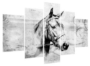 Obraz - portrét koně (150x105 cm)