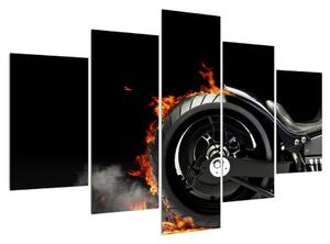 Obraz kola v ohni (150x105 cm)
