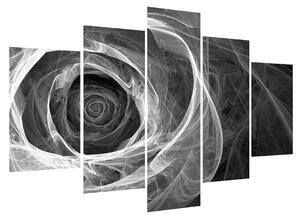 Černobílý obraz abstraktní růže (150x105 cm)