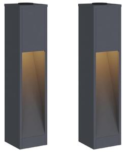 Solární LED osvětlení cesty 2 pcs Teplá bílá 18 x 18 x 80 cm