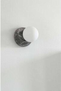 Globen Lighting Nástěnné světlo Torrano, šedé, Ø 13 cm, IP44, stmívatelný, Hliník / šedá / zinek, Obývací pokoj / jídelna, Kámen, Design, Koule