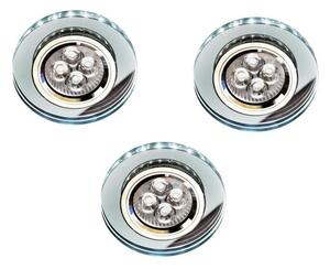 Set 3x stropní LED podhledové osvětlení CENTRALIA - 3xGU10, 50W + LED 2,1W, kulaté, bílé světlo