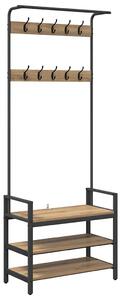 Věšák na kabáty s policí Artisanový dub 75 x 34 x 184 cm
