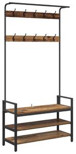Věšák na kabáty Staré dřevo 95 x 34 x 184 cm Kompozitní dřevo