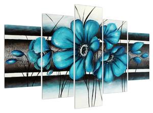 Obraz modrých květů (150x105 cm)