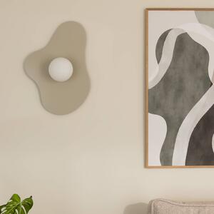 Globen Lighting Nástěnné světlo ILLUSION, béžové, sklo, 60 cm, Hliník / šedá / zinek, Obývací pokoj / jídelna, Sklo, Moderní