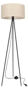 Stojací lampa trojnožka SHANTI - 1xE27, 40W, černá / béžová