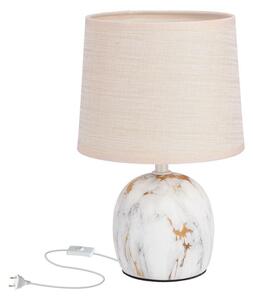 Moderní stolní keramická lampa ADELINA - 1xE14, 40W, bílá / zlatá / béžová