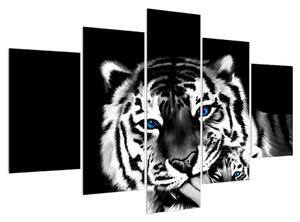 Obraz tygra s mládětem (150x105 cm)