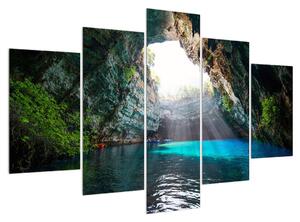 Obraz jeskyně s vodní plochou (150x105 cm)