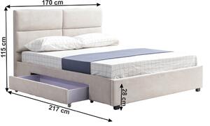Tempo Kondela Čalouněná postel SUZI 160x200, s úložným prostorem, šedohnědá