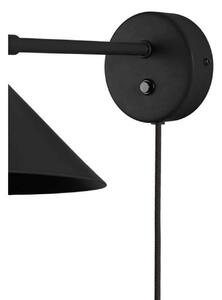 Globen Lighting Nástěnné světlo Cannes, černé, Ø 20 cm, Černá, Obývací pokoj / jídelna, kov, Skandinávský, Nástěnné bodové svítidlo
