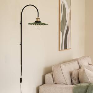 Globen Lighting Nástěnné světlo COBBLER, zelená, výška 75 cm, sklo, Černá, Obývací pokoj / jídelna, Sklo, Design