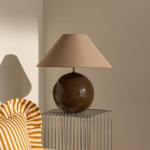 Globen Lighting stolní lampa IRIS, hnědá, výška 45 cm, Hnědá / rez, Obývací pokoj / jídelna, Textil / tkanina / hedvábí, Skandinávský