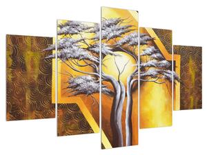 Orientální obraz stromu a slunce (150x105 cm)