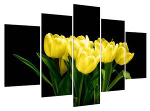 Obraz žlutých tulipánů (150x105 cm)
