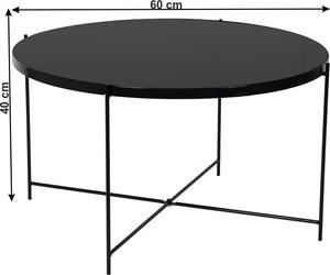 Tempo Kondela Kulatý konferenční stolek KURTIS, černá sklo/kov