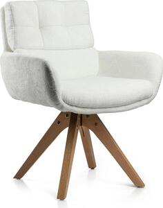 HowHomely | Židle do jídelny Verde - krémová - Ergonomická kancelářská židle - ideální do jídelny a kanceláře