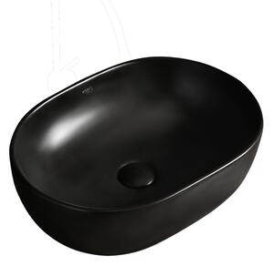 BPS-koupelny Keramické umyvadlo na desku HYD-NO-MTB-480 48x34,5 cm, černé matné
