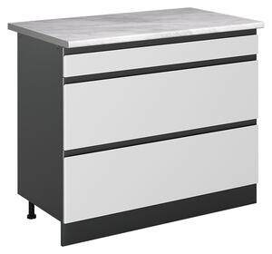 Spodní skříňka kuchyňské linky Vicco R-Line Bílá/Antracit 100 cm pracovná doska Mramor, Model 71569