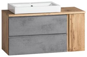SKŘÍŇKA S UMYVADLEM, šedá, dub wotan, 105 cm Held - Koupelnové série, Online Only