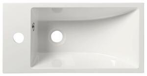 Sapho, ARIANA litý mramor umyvadlo 50x10x25 cm, bílé, baterie vlevo, SM012