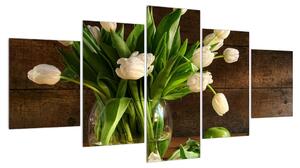 Obraz tulipánů ve váze (150x80 cm)