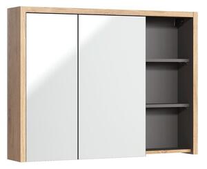 Comad Koupelnová sestava Devon 100 cm s umyvadlem, skříňkami a zrcadlem dub shetland/grafit