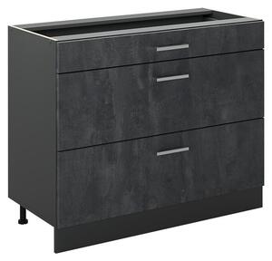Spodní skříňka kuchyňské linky Vicco R-Line Černý beton/Antracit 100 cm bez pracovní desky, Model 71578