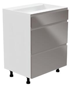 KONDELA Spodní skříňka, bílá / šedá extra vysoký lesk, levá, AURORA D60S3
