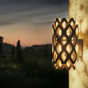 Slamp Venkovní nástěnné svítidlo Charlotte, cortenová ocel, výška 28 cm, IP65, Hnědá / rez, Nerezová ocel, Design