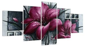 Moderní obraz květů (150x80 cm)
