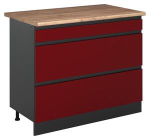 Spodní skříňka kuchyňské linky Vicco R-Line Červená/Antracit 100 cm pracovná doska Dub Goldkraft, Model 71565