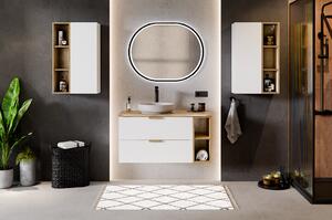 Comad Set koupelnového nábytku Aster White 80 bílá mat/dub cremona (3 kusy nábytku)