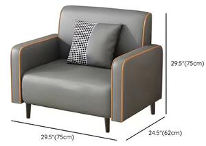 BeComfort pohodlné pu-kožené křeslo ve skandinávském stylu 75x62x75cm FUR-1656-1