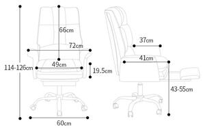Kancelářská otočná židle s pohodlnou hrubě polstrovanou opěrkou nohou černá OC16-L
