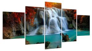 Podzimní obraz vodopádů (150x80 cm)