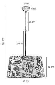 ONLI - Lustr na lanku MAIDA 1xE27/15W/230V pr. 50 cm hnědá