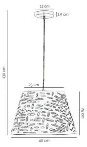 ONLI - Lustr na lanku RICKY 1xE27/15W/230V pr. 40 cm bílá