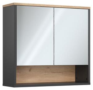 Koupelnová zrcadlová skříňka Vicco Eliza Černá/Dub Viking 70 x 65 cm se 2 dveřmi, Model 66881