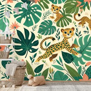 Tapeta roztomilé leopardí mláďata v džungli