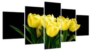 Obraz žlutých tulipánů (150x80 cm)