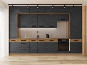 Rohová dolní kuchyňská skříňka Virion 89 x 89 DN 1F BB (dub lancelot + tmavé dřevo). 1046295