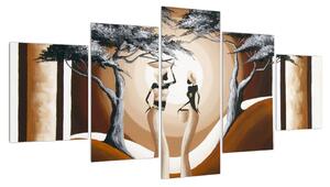 Orientální obraz dvou žen a stromu (150x80 cm)