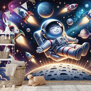 Fototapeta veselý astronaut mezi raketami