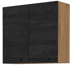 Horní kuchyňská skříňka Virion 80 G 72 2F (dub lancelot + tmavé dřevo). 1046301