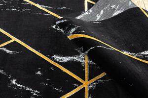 Makro Abra Kusový koberec EMERALD 2000 Luxusní moderní geometrický černý zlatý Rozměr: 80x150 cm
