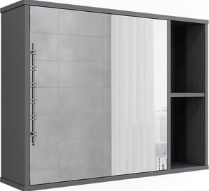 Koupelnová skříňka se zrcadlem Vicco Leano Antracit/horský dub 80 x 60 cm, Model 52129