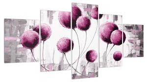 Abstraktní obraz - růžové balónky (150x80 cm)