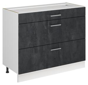 Spodní skříňka kuchyňské linky Vicco R-Line Černý beton/Bílá 100 cm bez pracovní desky, Model 71523